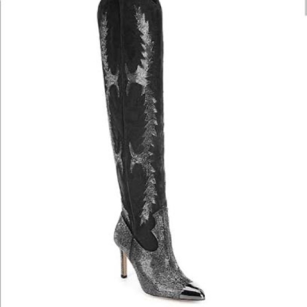 GIANNI BINI OVER THE KNEE RHINESTONE BOOTS
